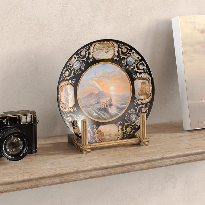 NiHome 6" Multi-Purpose Wooden Display Stands for Plates, Photos, Books, Vinyl Records, Tablets, Small Art Pieces, Retro Style Stable Solid Holder for Home Decor, Retail Displays, Art Showcases (3PCS)