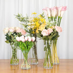 WGVI Quality Thick Weighted Tall Clear Cylinder Glass Vases, 4" W x 16" H, Flower Arrangement Floating Candle Holders Wedding Centerpieces Event Floral Container Home Decor, Bulk Wholesale, 12 Pcs