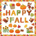 Fall Pumpkin Bulletin Board Decorations Set for Classroom Happy Fall Pumpkin Leaves Paper Cutouts Autumn Bulletin Board with Borders for Thanksgiving Theme Preschool School Classroom Door Wall Decor