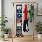 VERONLY Hanging Shoe Organizer for Closet,8-Shelf Hanging Storage with Side Mesh Pockets,Wider Shelves for Baseball Caps,Clothes (9" W × 11.8" D × 54" H) Grey