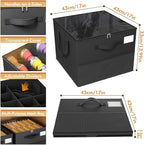 2 Pack Shoe Organizer for Closet, Large Shoe Box Storage Containers, Foldable Shoe Storage Organizer Box Bin with Adjustable Dividers and Clear Cover, Space Saving Shoes Holder, Black