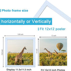 12x12 Picture Frame Set of 3, white Wooden Frame 12by12 Square Wall Gallery Poster Photo frame with Durable Shatter Resistant Plexiglass for Wall Hanging best gift