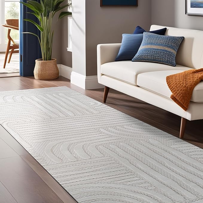 Modern Indoor Rug Orbit 2x7 Area Rugs for Living Room Luxury Kitchen Bedroom Durable Soft Geometric Durable Low and High Pile Stain Resistant Non Shedding Area Carpet 2x7