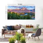 AIYISU Grand Teton Mountain Wall Art Sunset Nature National Park Posters Oxbow Bend Snake River Landscape Wall Decor Wyoming Scenery Painting Artwork for Living Room Office Home Decoration 35x70