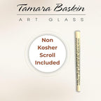Sparkling Art Glass Mezuzah - Easy Mount Indoor or Outdoor - Weatherproof Metal Case - Gift Box and Non-Kosher Scroll Included - Hand Made in USA - Guaranteed for Life! (Steel Grey)