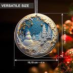 Jabihome Christmas Ornaments 2025, Exchange for Women, Men, Collectible Dated Year Ornaments for Tree, Unique Acrylic Suncatcher, Printed Stained Glass Effect Decor (Snowman Stars)