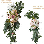 Machoo Decorative Swags Wedding Arch Flowers Swags Artificial Flowers for Decoration 2 Pcs Peony Flower Swag for Wedding Decor Welcome Sign Wedding Arch Lintel Decor (Champagne)