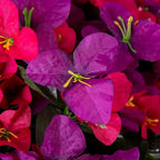 Artificial Flowers Faux Plants for Outdoors Spring Summer Decor, 6 Bundles Fake Bougainvillea Silk Flowers UV Resistant Realistic for Outside Planter Porch Patio Garden Home (Purple Fuchsia)