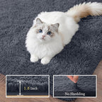 8x10 Area Rugs for Living Room Bedroom: Ultra Soft Fluffy Shag Rug Upgrade Non-Slip Non-Shedding Large Fuzzy Plush Carpet Indoor Floor Carpets for Kids Room Playroom Nursery Dorms Home Decor Grey