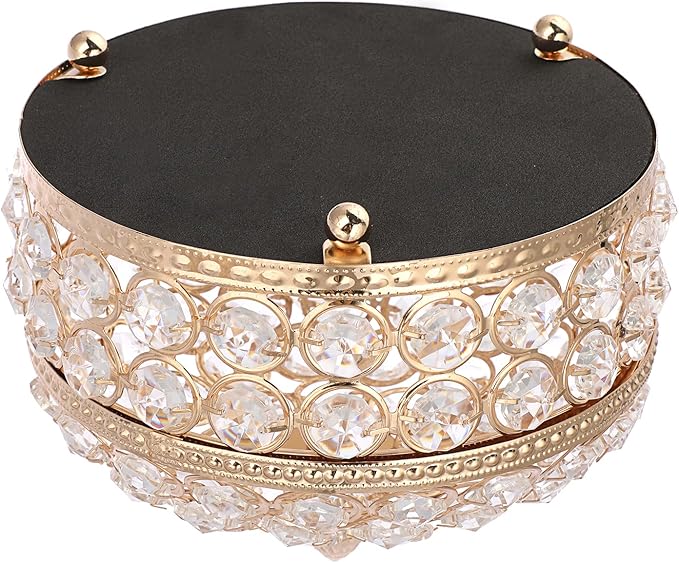 Hipiwe Crystal Jewelry Box Jewelry Trinket Organizer Box Gold Treasure Box Luxury Home Decor Ring Earrings Storage Holder Keepsake Box for Women,X-Large
