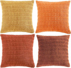 Fancy Homi 4 Packs Decorative Throw Pillow Covers for Living Room Couch Bed, Modern Farmhouse Boho Home Décor Accent Cushion Case, 26" x 26", Burnt Orange Series