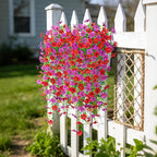Fake Artificial Hanging Flowers for Outdoor Spring Decor 2PCS Faux Silk Flowers Plants for Outdoor Outside Planter UV Resistant Daisy for Porch Front Door Patio Balcony Yard Décor