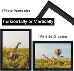 9.5x13 Picture Frame Set of 3, Black Wooden Frame 9.5x13 Wall Gallery Poster Photo frame with Shatter Resistant Plexiglass,Horizontal and Vertical Formats for Wall Hanging best gift