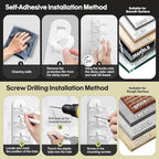 2 Pack Hat Organizer for Baseball Caps, Hat Rack for Wall Hold Up to 20 Hats, Hat Holder with Strong Adhesive and Screws, Hat Organizer Wall Mounted Hat Hanger Display for Door Closet Bedroom(B-White)