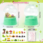 Spring Snow Globes Craft Kit - 8 Set DIY Plastic Snow Globe Craft with Mini Resin Butterfly Bee, Make Your Own Party Favor Decor with Glitter for Classroom Activity Gift (Insect)