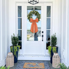 2 Pcs Orange Wreath Sash for Front Door Linen Wreath Ribbon Bow for Fall Yard Porch Garland Home Decor