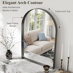 Arch Bathroom Mirror, 24"x36" Wall Mounted Vanity Mirror with Deep Frame, Tempered Glass Decor Mirror for Bathroom, Bedroom, Entryway and Living Room, Hanging or Leaning, Black