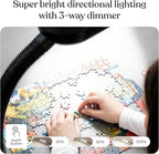 Brightech Litespan - Bright LED Floor Reading Lamp for Over Chair Crafts and Reading, Esthetician Light for Lash Extensions, Gooseneck Adjustable Standing Lamp for Living Room, Bedroom, Office - Black