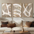 Large Framed Neutral Abstract Wall Art, Set of 3 Piece Modern Canvas Prints Paintings Artwork for Walls, Minimalist Beige Taupe White Pictures for Living Room Dining Bedroom Hallway Wall Decor 20x30In
