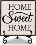 Home Sweet Home Decor, Kitchen Decor and Accessories, Farmhouse Wooden Plaque with Iron Stand for Living Room Desk Shelf Decor-A19