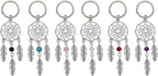 AUEAR, 6 Pack Dream Catcher Keychain Silver Handmade Key Ring for Bag Ornament Accessories DIY Jewelry Crafts
