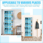 Windyun 40 over the Door Shoe Organizer Large Mesh Pocket Hanging Shoe Rack for Closet Sky Blue Nonslip Behind Door Storage Holder Back to School Organizer for Dorm Room College Classroom Storage