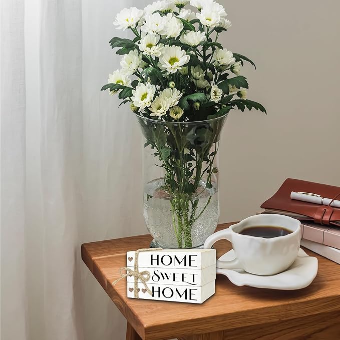 Mini Decorative Books For Home Decor, Small Wood Book Stack For Table Decor, Home Decor Book For Living Room Mantel, Farmhouse Stacked Books Decorative（L40）