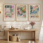 Framed Abstract Matisse Wall Art for Living room, Large 3 Pieces Colorful Landscape Canvas Artwork for Walls, Vintage Matisse Paintings Prints Pictures for Hallway Home Office, Total Size 30x60