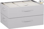 CYhom Under Bed Storage Bins Frame Storage Box Oxford Fabric Sturdy Underbed Container Foldable Stackable Large Capacity Clothes Organizer (Grey, 23.6" x 19.7" x 6.3")