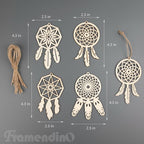 Framendino, 40 Pack Wooden DIY Dream Catchers Kits Decorative Hanging Ornaments to Paint for Home Tree Decor