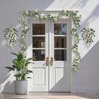 Pinkpum 20'' Eucalyptus Wreath 22'' Daisy Teardrop Swags Set 4 for Front Door Fireplace Hanging Porch Wall Home Window Kitchen Decor Farmhouse Garden Party Indoor Outdoor Summer Spring Fall