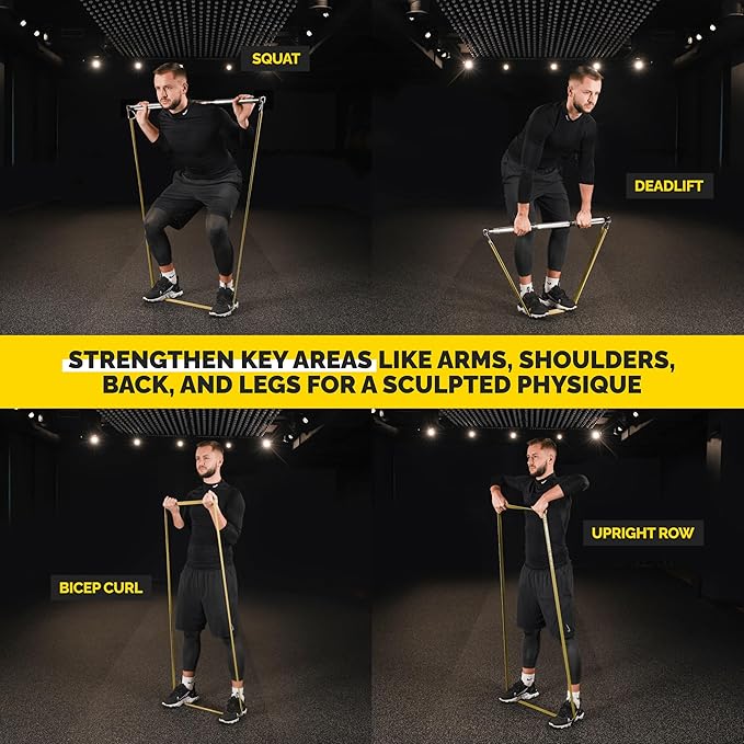 Tribe Lifting Resistance Bands for Working Out Men and Women - Set of 5 Pull Up Bands for Strength Training, Exercise Bands with Handles, Door Anchor and Bar Options for Home Gym