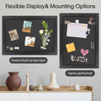 AKTOP Black Cork Board Bulletin Board with Linen 18" X 24", Large Framed Corkboard for Wall, Hanging Pin Board Picture Board for Home Office Decor, Cute Vision Board with Pushpins
