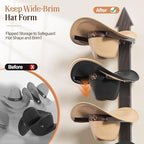 Cowboy Hat Rack for Wall, Cowboy Hat Holder Wall Mount Holds up to 4 Hats, Wooden Western Rustic Metal Hat Hanger with Arrow Sign Board, Hat Organizer for Western Hat, Fedora, Sun Hats (2 pack)