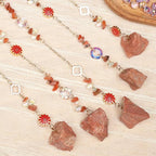 Red Gemstone Dream Catcher 7 Chakras Tree of Life Moon Dream Catchers with Healing Crystal Stones Handmade Suncatcher Dreamcatcher Wall Decor for Adults Living Room,Bedroom,Garden,Bless Gift