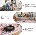 Moynesa Floral Washable Area Rug 5x7, Pink Rugs for Bedroom Soft Living Room Rug, Non Slip Ultra Thin Boho Rug for Nursery Flower Indoor Floor Carpet for Girls Room Dorm, Pink