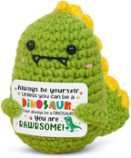 OASSIE Kindergarten Graduation Gifts for Kids - Mini Dinosaur Positive Crochet Animals - Birthday End of Year Preschool Teen Girl Boy Gifts Trendy Stuff for Kids Teens Daughter Sister