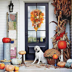 Fall Swag for Front Door – Maple Berry Teardrop Arrangement, Harvest Holiday Garland, Seasonal Ornament for Porch, Entryway, Lobby, Window Display, Mantel Decoration, Festival Celebration