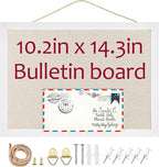 Linen Bulletin Board,Cork Board for Walls,10.2"x14.2"Small Bulletin Boards,Pin Board for Home Kitchen Office Decorative,Fabric Bulletin Board(WH-2636)