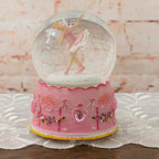 Elanze Designs Pink Ballerina Fairy Rotating Tabletop Dresser Nightstand Figurine Decoration 100MM Sturdy Glitter Water Wind Up Musical Snow Globe Plays Tune Swan Lake