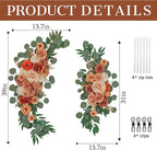 Ting's time Wedding Arch Flowers Pack of 2 Artificial Silk Large Flower Swag Welcome Sign Floral Swag Reception Backdrop Floral Decor for Fall Wedding Party Ceremony (Burnt Orange)