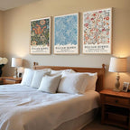 Framed William Morris Wall Art Set of 3, Large Vintage Floral Botanical Canvas Prints, Colorful Nature Artwork for Living Room, Bedroom, Hallway or Office Decor, Total Size 30x60 Inch