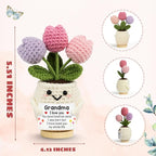 Gifts for Grandma from Grandkids - Mothers Day Birthday Grandma Gifts - Grandmother Gift from Grandson, Granddaughter - 5.51'' x 4.13'' Mimi Gigi Nana Emotional Positive Support Crochet