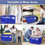 StorageRight Moving Bags-Heavy Duty Moving Boxes, Storage Totes with Zipper, Reinforced Handles and Tag Pocket-Collapsible Moving Supplies for moving, Storage and Travel 93L(Blue-6 Pack)