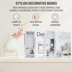 PROBENEX Mono Large | 4 PCS Faux Decorative Books for Home Decor | Not Real Books (Cardboard Boxes) | Coffee Table, Shelf Styling & Modern Aesthetic Accent Pieces for Living Room, Office