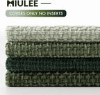 MIULEE Pack of 4 Couch Throw Pillow Covers 20x20 Inch Green Soft Decorative Chenille Pillow Covers Farmhouse Accent Cushion Covers for Boho Spring Home Decor Sofa Bedroom Living Room