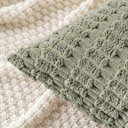 MIULEE Pack of 2 Corduroy Decorative Lumbar Throw Pillow Covers 20x12 Inch Soft Boho Striped Pillow Covers Modern Farmhouse Home Decor for Summer Sofa Living Room Couch Bed Light Olive Green