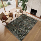 Traditional Design Vintage Floral Area Rug 5 x 7,Washable Area Rugs - Perfect for Living Room, Bedroom, Pet & Child Friendly, Nursery - Stain & Water Resistant Non-Slip, Dining Room Decor