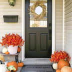 Artificial Fake Mums Fall Flowers for Outdoor Outside Decoration 12 Bundles Faux Silk Flowers Plants Realistic Daisy UV Resistant Fall Décor Autumn Front Door Porch Patio Yard Decoration