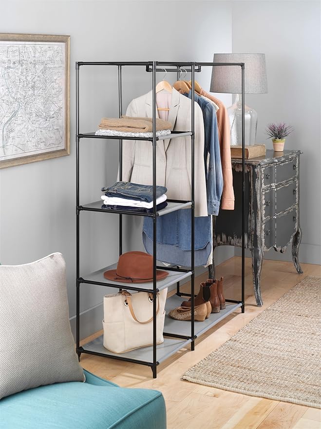 Whitmor Modern Industrial Freestanding Closet Organizer